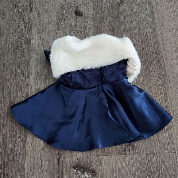 Build-A-Bear Holiday Christmas Formal Dress with Faux Fur Capelet - Picture 3 of 3
